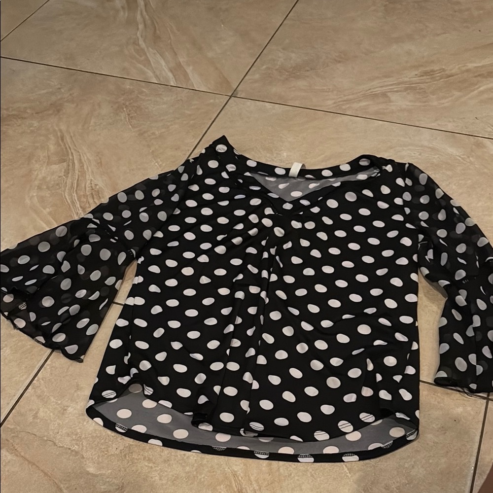 Black and White Asymmetrical Relaxed Blouse